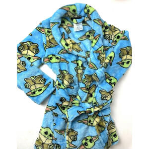 Star Wars Blue Grogu Boys Plush Blue Fleece Bathrobe 3T - Disney